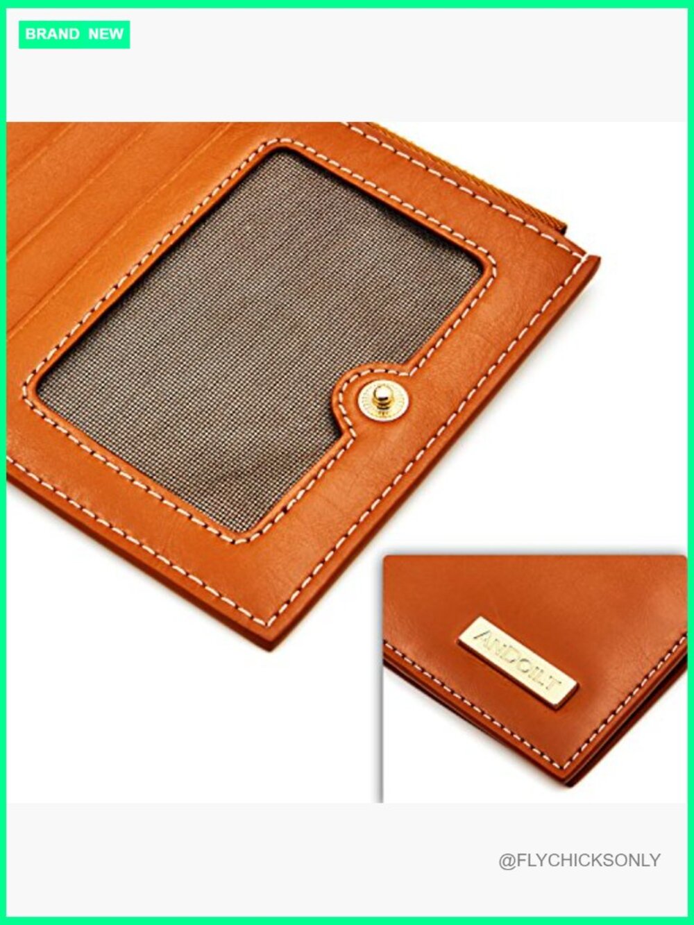 Genuine Leather RFID Blocking Zip Around Wallet with Credit Card Holders - Picture 5 of 7